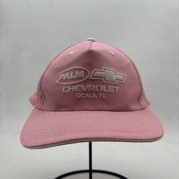 Vintage Chevrolet Dealership Hat Pink White Palm Ocala Florida Throwback Party - Picture 5 of 7